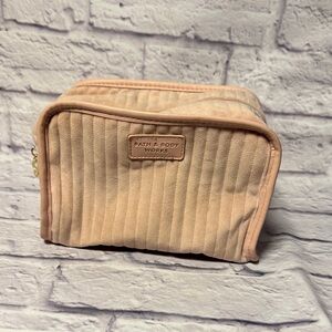 Bath & Body Works Tan Quilted Cosmetic Bag